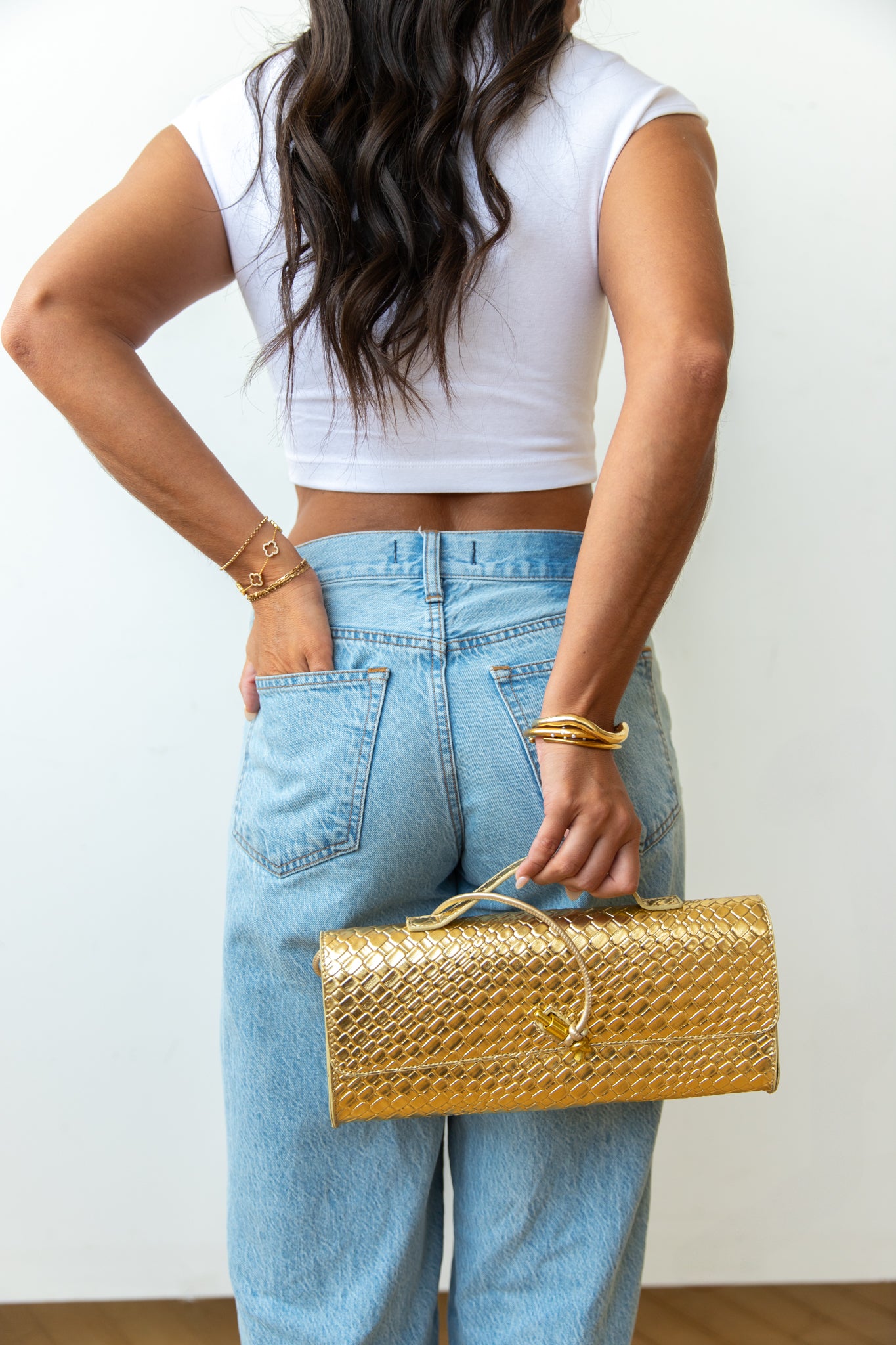 Gold Pearl Cuff Bracelet