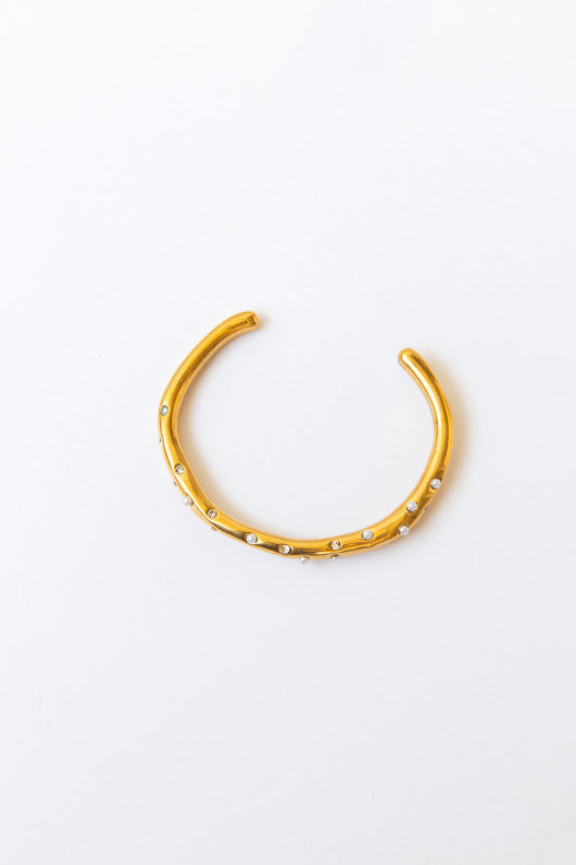 Gold Pearl Cuff Bracelet