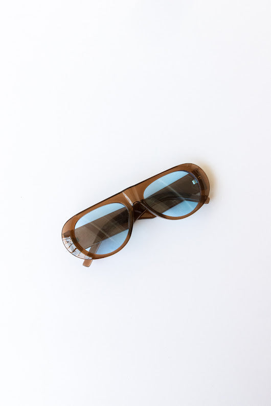 The Baddie Sunglasses- Brown/Blue