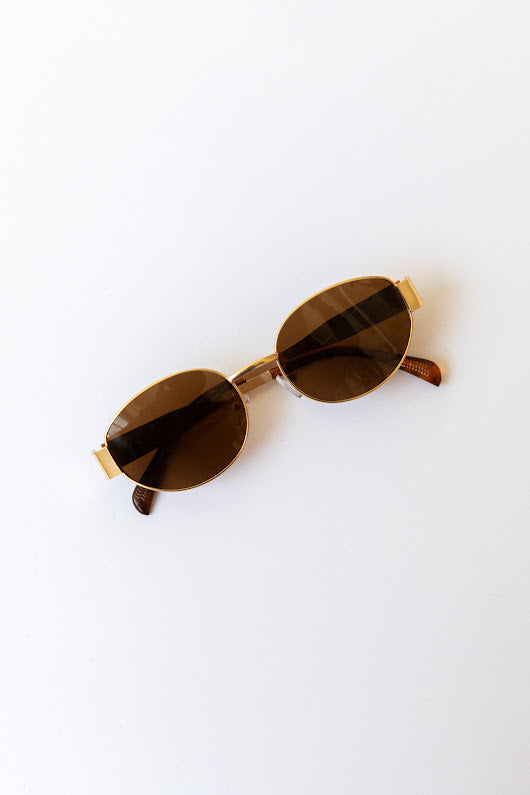 The Classy Girl Sunglasses - Brown/Gold