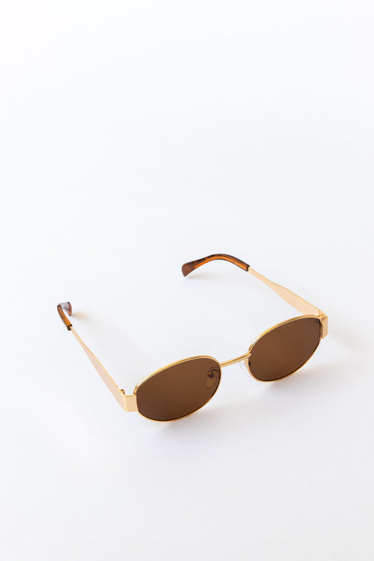 The Classy Girl Sunglasses - Brown/Gold